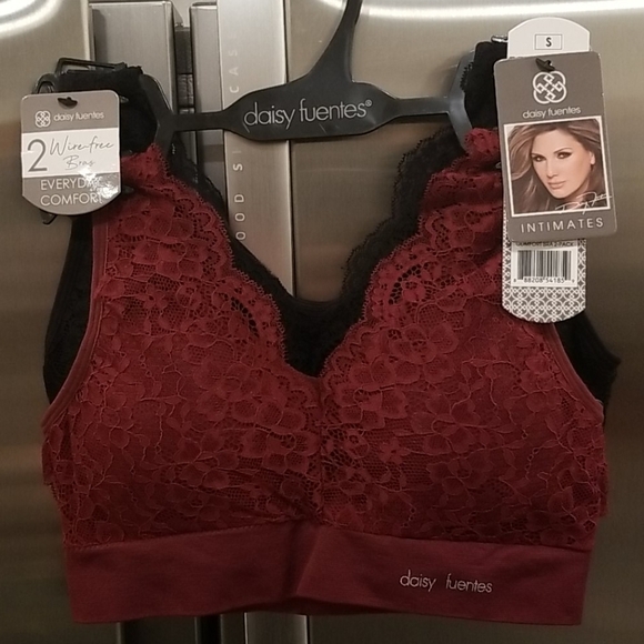 💕DAISY FUENTES💕 Lace Wire Free Bras (2 Pack) - Picture 1 of 11